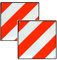 Placa V20 ABS (Pack 2 Uds.) Flexible. Especial Portabicicletas y Carga Saliente. 50 X 50 cm HOMOLOGADA. con Protección Anti Arañazos.