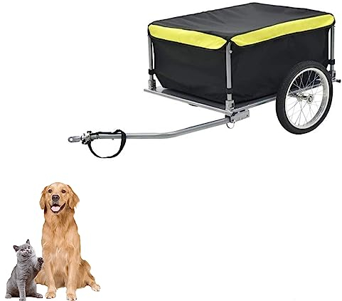 Zusammenklappbarer Fahrradanhänger Für Hunde, Zweirädriger Fahrradwagen Mit Abnehmbarer Abdeckung, Großer Haustiertransporter Für Den Innen- Und Außenbereich