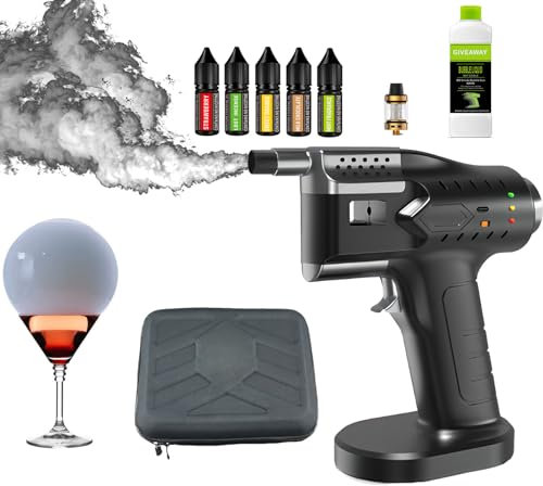 Fumoir a froid,kit de Fumeur de Cocktail,Machine à bulles à cocktail, portable infusion de fumée fraîche pour, Pistolet à Bulles fumé pour Aliments de Cuisine