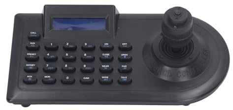 Analoge LCD-Tastatur für PTZ-Kamera, Joystick-LCD-Tastatur für PTZ-Kamera, Eingang 100–240 V DC, 12 V, 500 MA, Gute Kompatibilität für die Schule (EU-Stecker)