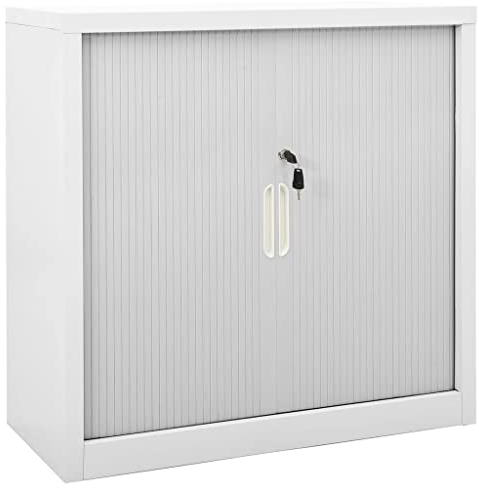 MNISDFL Mehrzweckschrank Sideboard Küche Beistellschrank Schiebetürenschrank Grau 90x40x90 cm Stahl