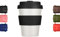 Ecoffee Cup Taza de café reutilizable de 180 ml, taza de viaje a base de plantas de ácido poliláctico con tapa de silicona, sin melamina y apta para lavavajillas, color negro naturaleza