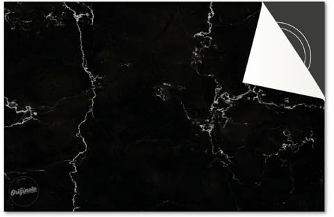 Induktionsschutz von Dietrix - Schutzmatte 81x52cm - Marmor Look Schwarz - Base - Für Induktionskochfeld/Induktionsherd - Herdabdeckung Ceranfeld - Helle Unterseite - Herdabdeckplatte