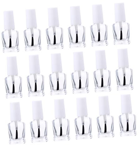 FRCOLOR Pack of 20 Glass Bottles for Nail Polish Clear Glass Bottle Container Nail Polish Bottles Large Nail Polish Storage Nail Polish Accessories Transparent Nail Polish Pens Bottle Nail Gel