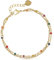 Made by Nami Zweireihiges Armband Damen Gold aus Edelstahl mit bunten Perlen 20 + 5 cm Länge Wasserfest Chakra Schmuck (Bunt)
