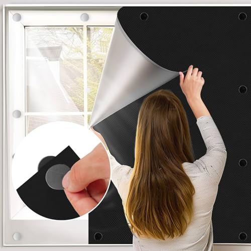 BKSAI Tiras magnéticas autoadhesivas, fijaciones para oscurecer el dormitorio, no se escurren, imanes para ventanas, cortinas opacas, protección portátil para sala de estar, niños, bebés, viajes