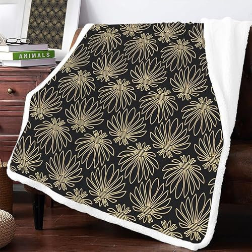 Gewellte Textur Sherpa Decke 130x150cm Kuscheldecke Flauschig Fleecedecke Schwarz Klein Winter Dicke Warm Kunstfelldecke für Kinder Knie Sofa Wohnzimmer