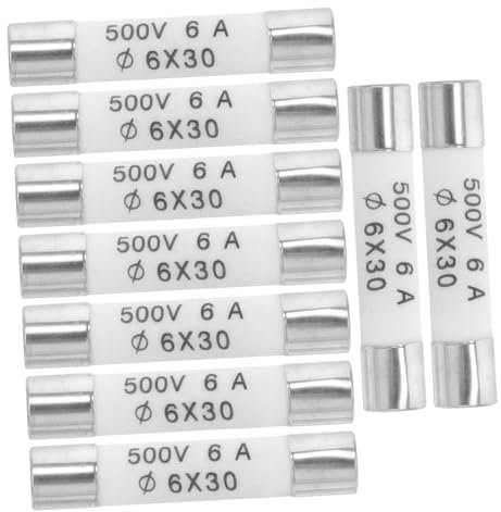 Homoyoyo 10pcs Multimeter Fuse Digital Multimeter Kit Voltage Fuse 6 Amp Fuse 500v Fuse Ceramic Tube Fuse Ceramic Fuse Assortment Fuse Tubes Replacement Amplifier Ceramics 6a Tubular