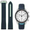 Rubber Bands for Moonswatch Watch, Curved End Rubber Strap Compatible with Omega X Swatch Moonswatch Speedmaster Diver and More 20mm Watch Replacement Band, Deployment Buckle Men Women (20mm, Blue)