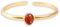 happymaker - Armreif Gold, Edelstein Armreif, vergoldete Armspange Dame mit echtem Karneol, handgefertigt, offener Armring, größenverstellbar, edle Geschenkverpackung für Valentinstag