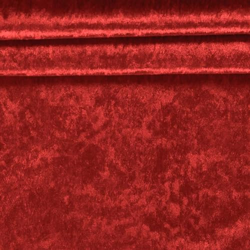 Pannesamt Samt-Stoff ab 0,5m Velvet Dekostoff Kostümstoff Panné Samt glänzend Farbwahl, Farbe:18-1555 rot