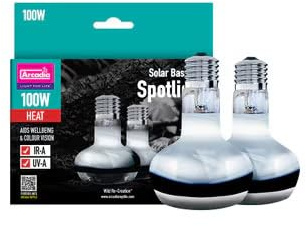 Arcadia Solar Basking Spotlight 100w Twin Pack, dimmable Heat lamp