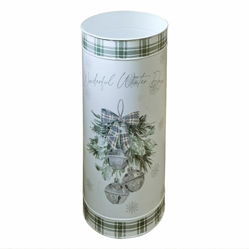 Loberon Schirmständer Tesson, Robustes Design, Stilvolle Ordnung, Nostalgischer Charme, Festlicher Look, Flurzubehör, Dekorativer Helfer, Aufbewahrung, Eisen, grün/weiß