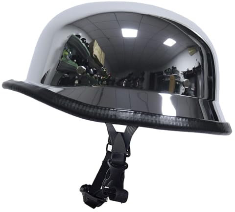 Casque Moto Vintage Silver Casque Mobylette Bols Casques Jet Casque Moto Homme Femme -ECE Homologué ​Adulte Retro Casque Bols avec Lunettes pour Scooter A,S