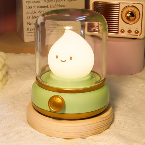 EKKONG Niedliches Nachtlicht mit Timer, Nachtlicht kinder Dimmbar 2 Modi, Wiederaufladbares Nachtlicht mit Batterie, Nachtlicht Silikon, Nachtlichter & Schlummerleuchten für Kinder (Grün)