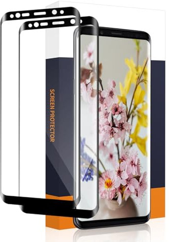 Cable Leader 2 Stück Schutzfolie für Panzerglas für Samsung Galaxy S8 Schutzglas, 9H Härte S8 Hartglasfolie, 3D Kante Vollabdeckung, Kratzfest Glasfolie, HD Keine Blasen Samsung S8 Displayschutz