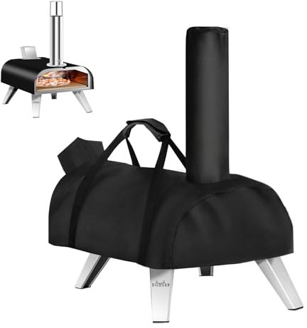 Iptienda Pizza Oven Cover for BIG HORN OUTDOORS Pizza Ovens 12”,500D Heavy Duty Outdoor Pizza Oven Cover Waterproof,Wood Fired Pizza Ovens Cover with Chimney Pizza Oven Accessories Portable,70x38x18cm