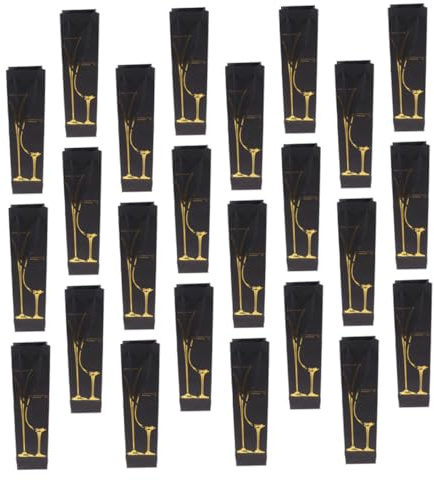 Schwarze Wein Geschenktaschen aus Papier, 24 Stück, Schlicht Elegant