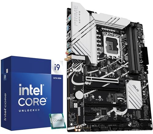 Micro Center Combo de placa base CPU lga1700 procesador con DDR5 ATX Mobo | Core i9-14900K CPU con 24 núcleos y 32 hilos y gráficos Intel UHD 770 integrados; ASUS Z790 Max Gaming WiFi7 mobo DDR5, ATX