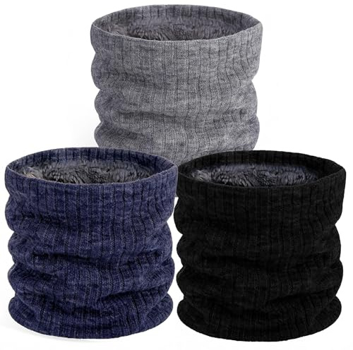 GEVECORI 3 Stück Schlauchschal Herren & Damen Winter, Warmer Loop Fleece | Winddicht Halswaermer & Halsschlauch, Thermo Nackenwaermer fuer Ski & Motorrad.