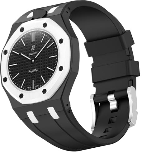 MGUEIAO Armband Kompatibel mit Swatch Royal Pop Lépine, Flexible Silikon Sport Armbänder Einstellbar Ersatzarmband, Krone in 12-Uhr-Position