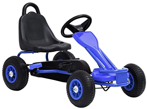 vidaXL Pedal Go-Kart mit Luftreifen Blau Kinder Rennwagen Sportwagen Tretauto