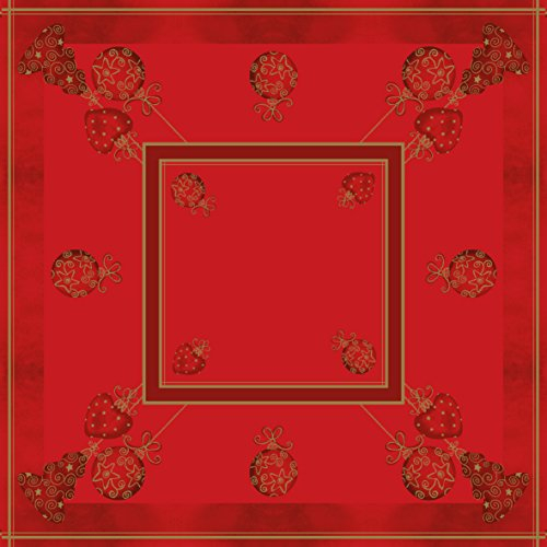 Sovie Home Tischdecke Tiffany in Rot aus Linclass® Airlaid, Einweg Weihnachtstischdecke stoffähnlich, ideal für Advents- & Weihnachtsfeiern, 80x80 cm, 1 Stück