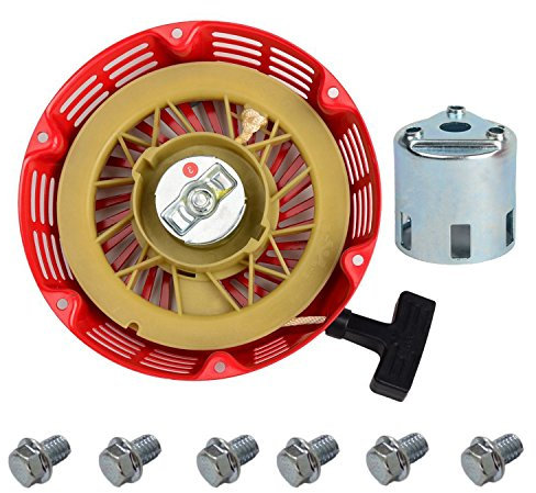 Carkio Lanceur de Compatible with avec coupelle de démarreur Compatible with Honda GX240 GX270 8HP 9HP Pièces de moteur + 6 boulons de lanceur