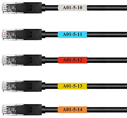 Mr-Label Self-Laminating Wrap Around Cable Labels – Letter Sheet Laser Printer Only – for Wire Marking Identification (25 Sheets (800 Labels), 5 Assorted Color)