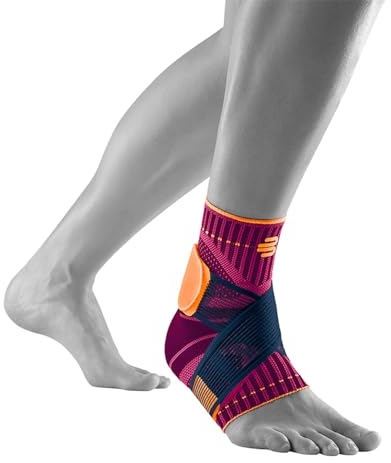 BAUERFEIND Sprunggelenkbandage „Ankle Support“ Unisex, 1 Sprunggelenk Bandage für Sport wie Fußball, Fitness und Joggen, Kein Umknicken durch Knöchelbandage, Pink, XXL