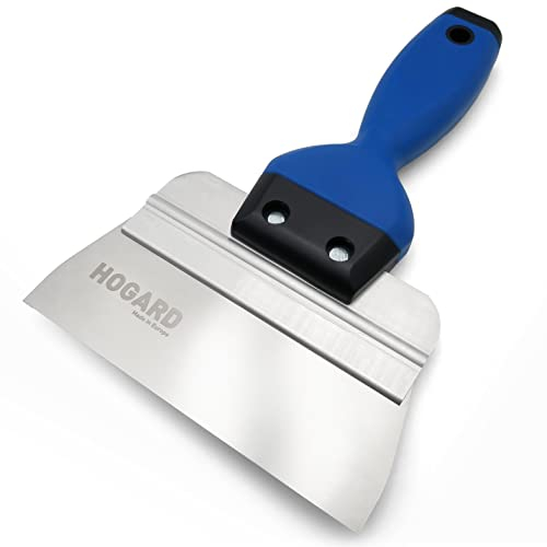 HOGARD Flächenspachtel aus Rostfreiem Stahl mit Weichem | Ergonomischem Griff - Perfektes Spachtelwerkzeug | Breitspachtel hergestellt in der EU | 150 mm Klingenlänge