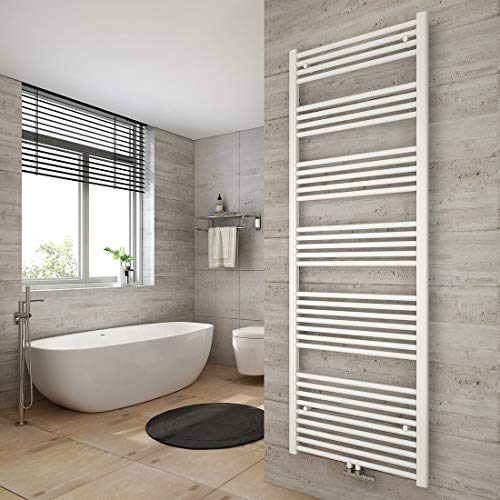 Heilmetz Weiß BadHeizkörper 60 x 180 cm Handtuchtrockner Bad-Heizkörper Handtuchheizkörper Mittelanschluss Heizung 860 Watt Leistung Handtuchwärmer