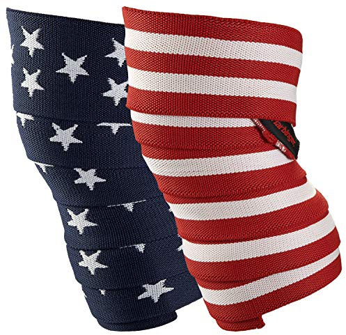 Harbinger Red Line - Ginocchiere per sollevamento pesi (coppia), 198 cm, bandiera