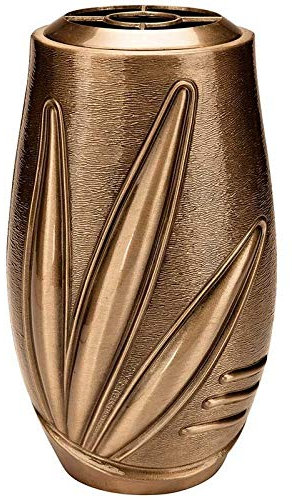 Amazingrave - Vaso portafiori per cimitero 20x11cm - In bronzo, con interno rimovibile - Da terra 9400-P4