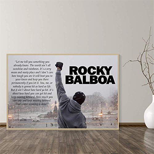 Danjiao Rocky Balboa Boxing Bodybuilding Print Poster Motivations Schwarzweiss Wandkunst Leinwand Malerei Schlafzimmer Dekoration Bild Wohnzimmer 40x60cm