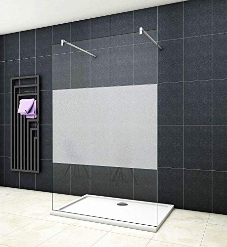Aica Sanitär 77.7cm Freistehende Duschwand Duschtrennwand 10mm Sicherheitsglas 200cm Höhe Walk in Dusche