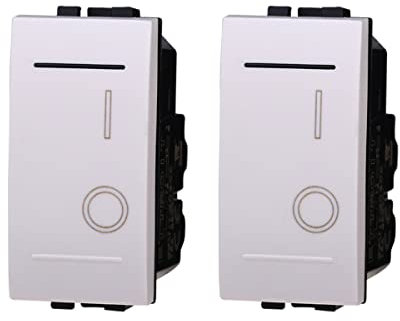 2 Pezzi Interruttore Bipolare Compatibile Con Bticino Living Light (Bianco)