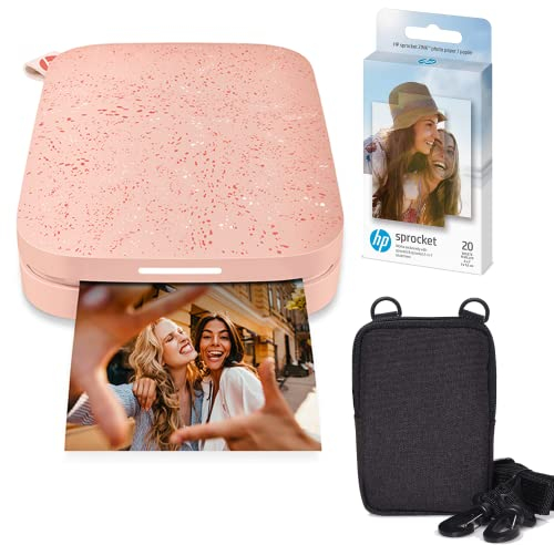 HP Sprocket Impresora fotográfica instantánea portátil de 2x3 Pulgadas (Rosado) Paquete de Papel Zink