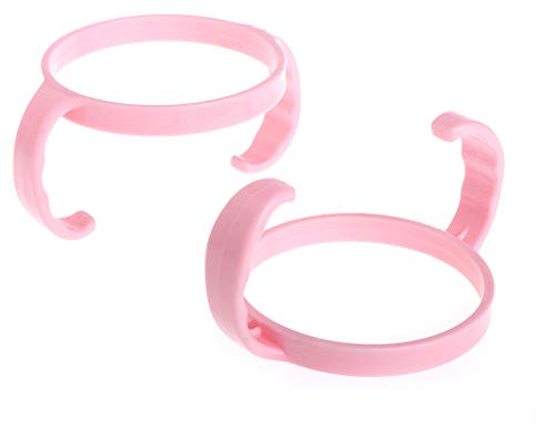 PHILSP Bottle Handle 2 Pieces Baby Feeding Bottle Trainer Easy Grip Plastic Handles Holder for Comotomo Pink