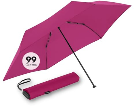 Doppler Taschenschirm Zero,99 Flat I Ultra leichter Regenschirm I Kleiner Schirm I Mini Regenschirm I Leicht zu Öffnen I Flach & kompakt I Taschenregenschirm windproof