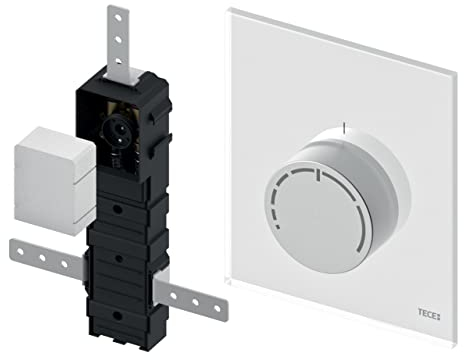 TECEfloor Design RTL-Box Rohbauset und Feinbauset mit Abdeckplatte Echtglas Weiß, Steuerung für Fußbodenheizungen und Wandheizungen
