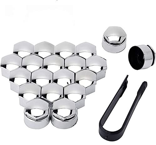 Auto Radmutterkappen für V-W Tiguan Polo Passat B5 B6 B7, 20 Stück Radmuttern Bolt Felgen Schutz Radschrauben Reifen Mutter Covers Nabenschrauben Abdeckung Außen Dekoration