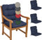 Beautissu 4er Set Niedriglehner Auflagen Set Flair NL Stuhlauflage 100x50x8cm Sitzkissen Niederlehner Gartenstühle Sitzauflagen Stuhlkissen Dunkelblau