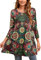 Enmain Tunic Tops for Women UK Long Sleeve Tops Casual Longline Ladies 3/4 Sleeves Tunic Dress UK Party Elegant Tunics Blouse Shirts for Leggings,Multicolor,XL