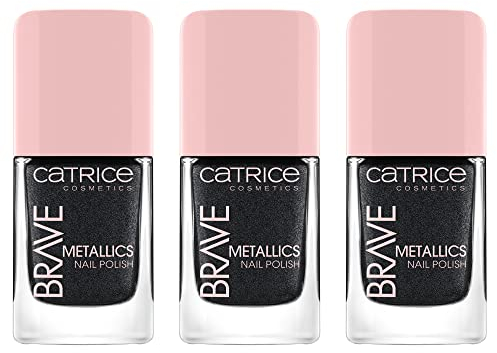 Catrice Brave Metallics Nail Polish, Nailpolish, Nagellack, Nr. 01 Starry Nights, blau, langanhaltend, metallisch, ohne Aceton, vegan, Mikroplastik Partikel frei, 3er Pack (3 x 10,5ml)
