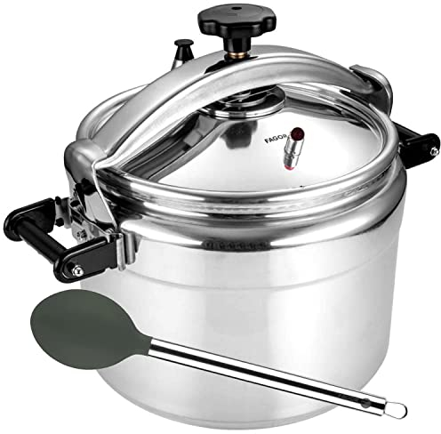 FAGO Fagor Chef Extremen Olla a presión rápida de 22 L,aluminio extra grueso, uso profesional, 3 sistemas de seguridad, junta de silicona médica para una mayor duración. NO APTA INDUCCIÓN, Plata