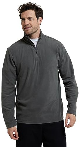 Mountain Warehouse Camber II Mens Half-Zip Fleece - Lightweight & Quick Dry Microfleece - Autumn, Winter, Outdoors Dark Grey 2XL