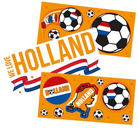 Folat World Cup 31093 Fensteraufkleber Holland Fußball Weltmeisterschaft, Mehrfarbig, Large