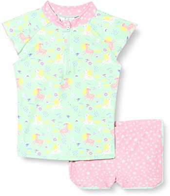 Playshoes zweiteilig Schwimmshirt Badeshorts Badebekleidung Unisex Kinder,Einhorn,74-80