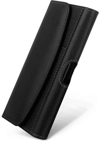 moex Snap Bag für Samsung Galaxy J6 (2018) Handytasche Gürtel Tasche quer, Handy Gürteltasche mit Clip Halterung, Holster Quertasche PU Leder Etui Damen Herren Magnetverschluss, Schwarz
